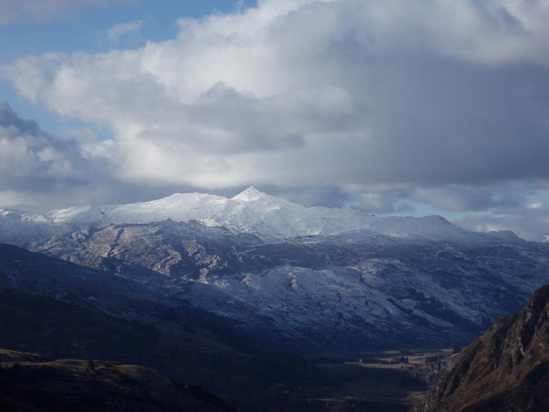 panoramic view of coronet peak in winter, queenstown, newzelaand