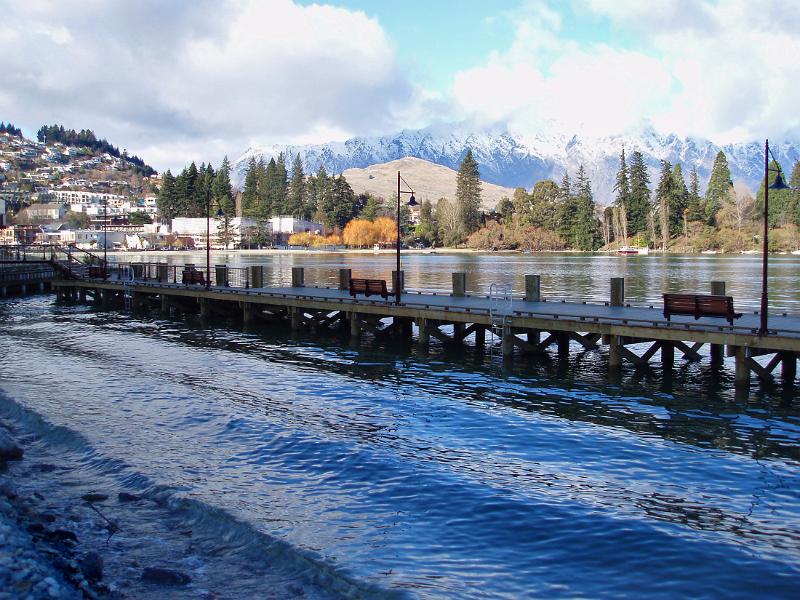the jetty on lake wakatipu, queenstown, newzealand