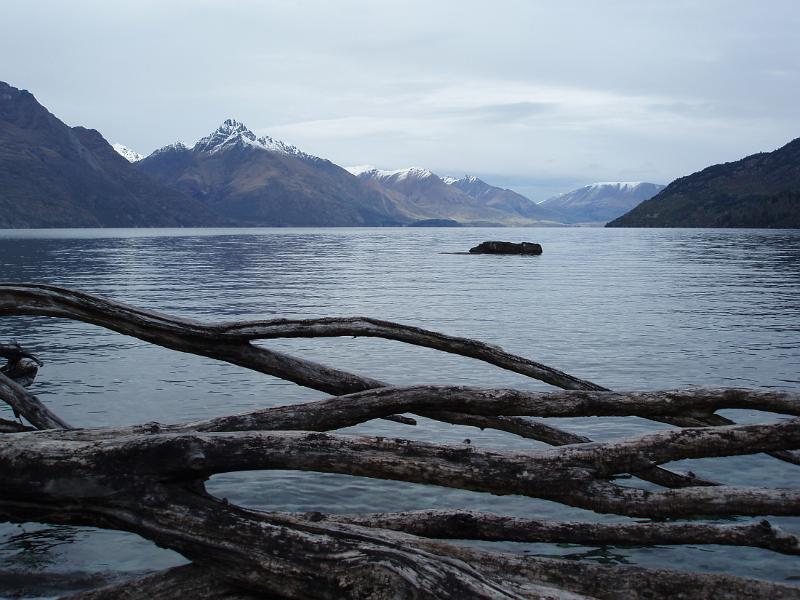 spectacular mountain and lake landscape, a view across lake wakatipu, newzealand