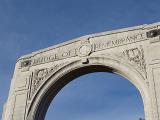 a low angle view of the memorial arch christchurch