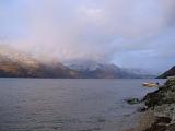 a strom day over lake lake wakatipu, queenstown, new zealand,