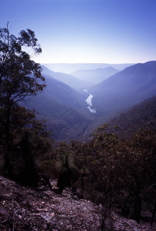 Scenic Landscape of Shoalhaven River Winding Through Valley in Bungonia State Recreation Area, New South Wales, Australia