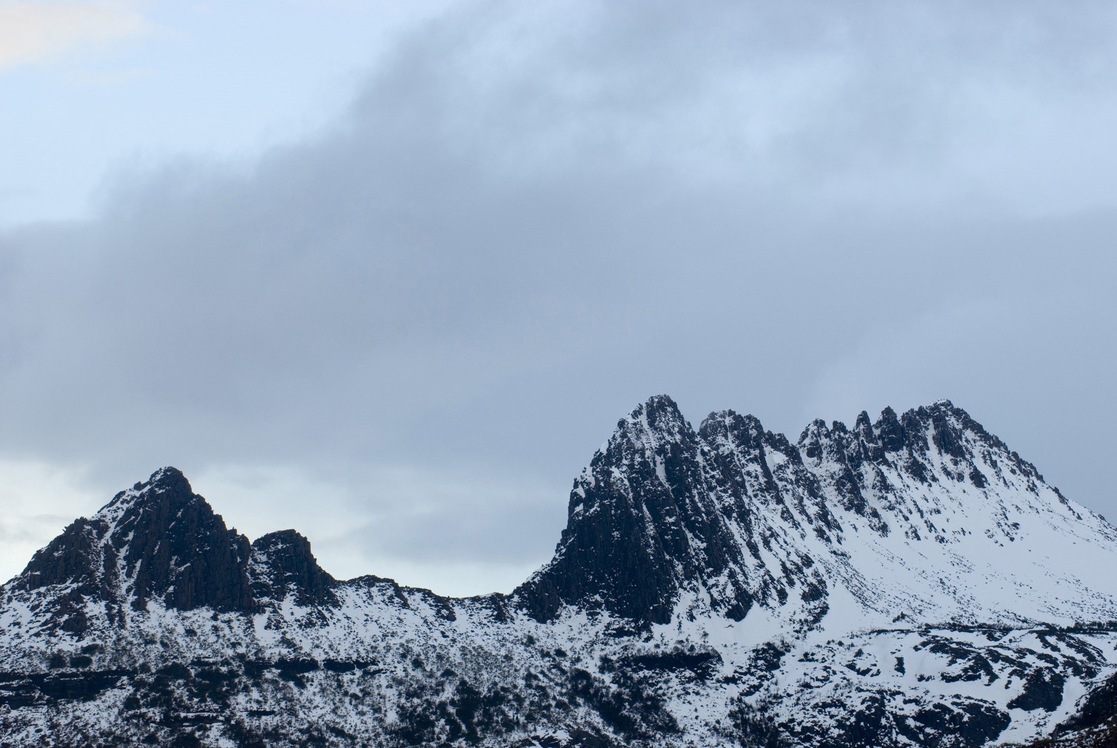 an image of a winter view of cradle mountain, Cradle Mountain-Lake St Clair National Park, tasmania