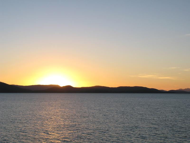 sunset over tropical waters