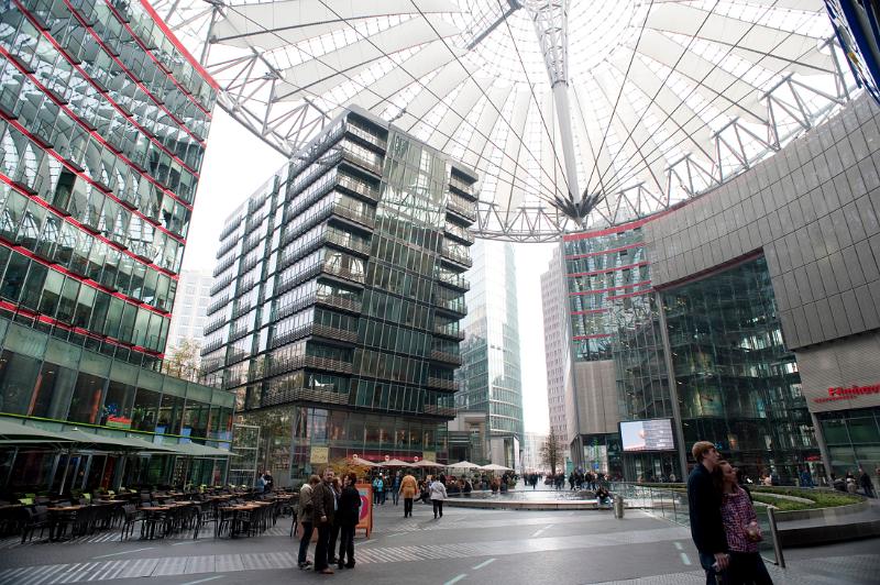 modern architecture in the redeveloped potsdamer platz, berlin, germany