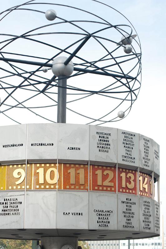 world time clock statue - the weltzeituhr, berlin, germany
