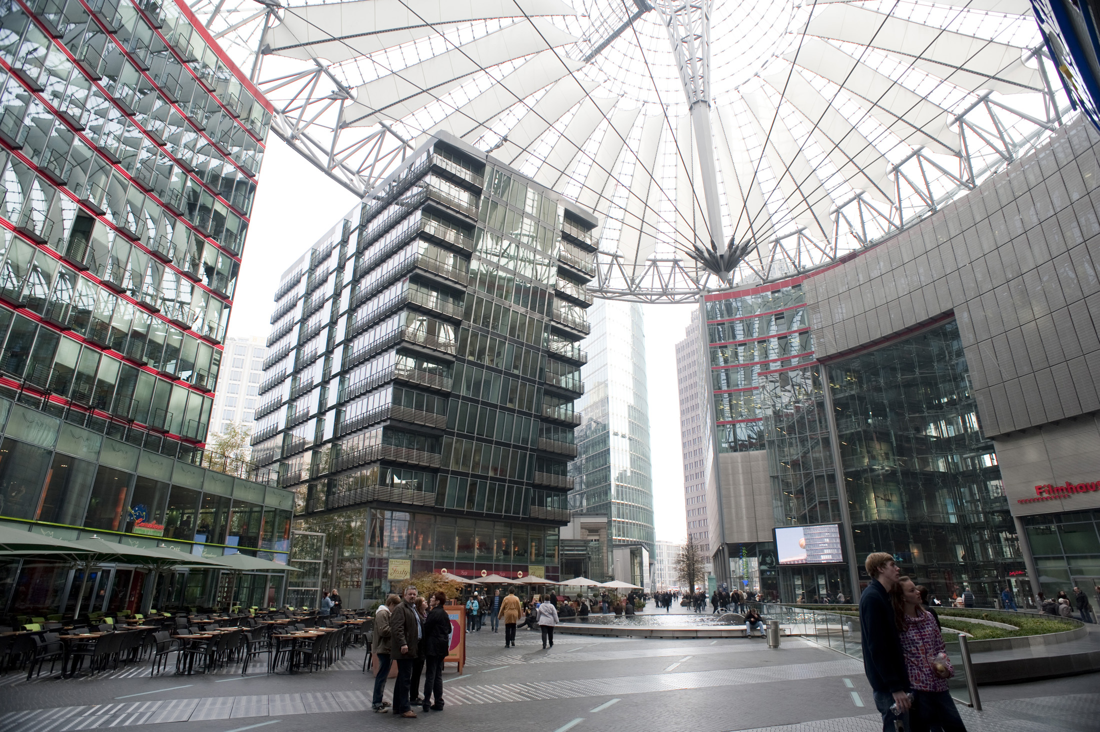 an image of modern architecture in the redeveloped potsdamer platz, berlin, germany
