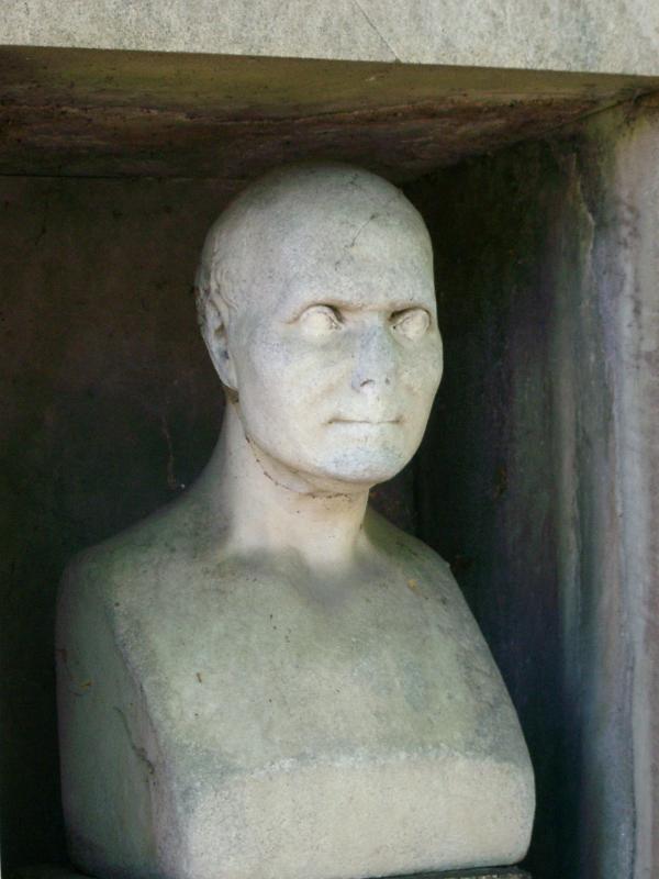 Bust of Joseph Fourier at Grave in Pere Lachaise Cemetery, Paris, France