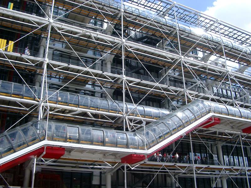 Exterior of Centre Georges Pompidou Complex in Paris, France