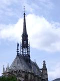 Attractive Old Vintage Architectural La Sainte Chapelle Building. Isolated on Light Blue Sky Background.