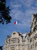 Flag of France Flying from Rooftop Flag Pole, Paris, France