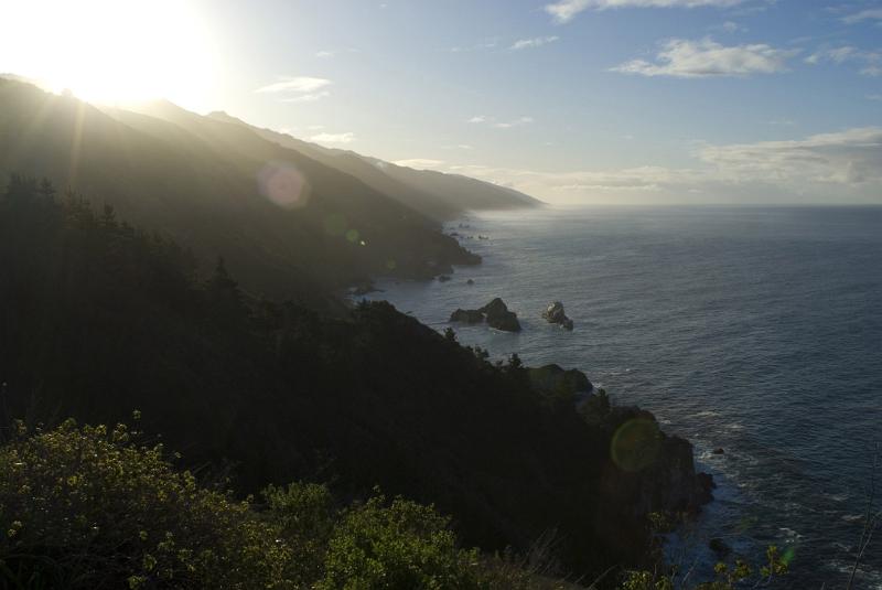 Relaxing Big Sur Coast Seascape on Sunrise. Captured in Aerial View