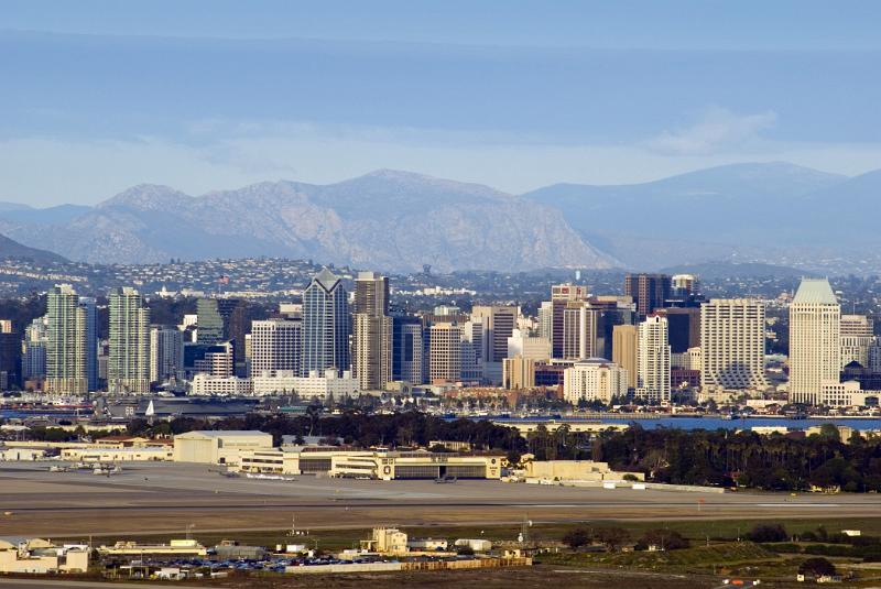 Assorted Buildings and Landscape at Coronado San Diego. Captured in Extensive View.