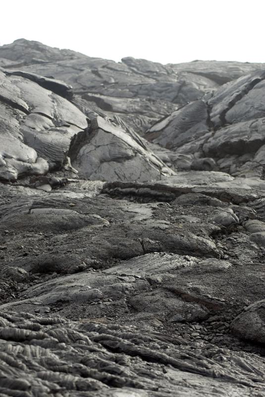 Close up Black Volcanic Lava Fields in Hawaii