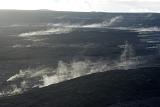 Gray Scale Smoke at Volcanoes National Park Located in Hawaii. Captured in Extensive View.