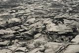 Close up Gray Scale Textured Lava Fields in Hawaii.
