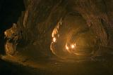 Interior view of the Thurston lava tube, Hawiian Volcanoes National Park Hawaii, USA, a five hundred year old lava cave
