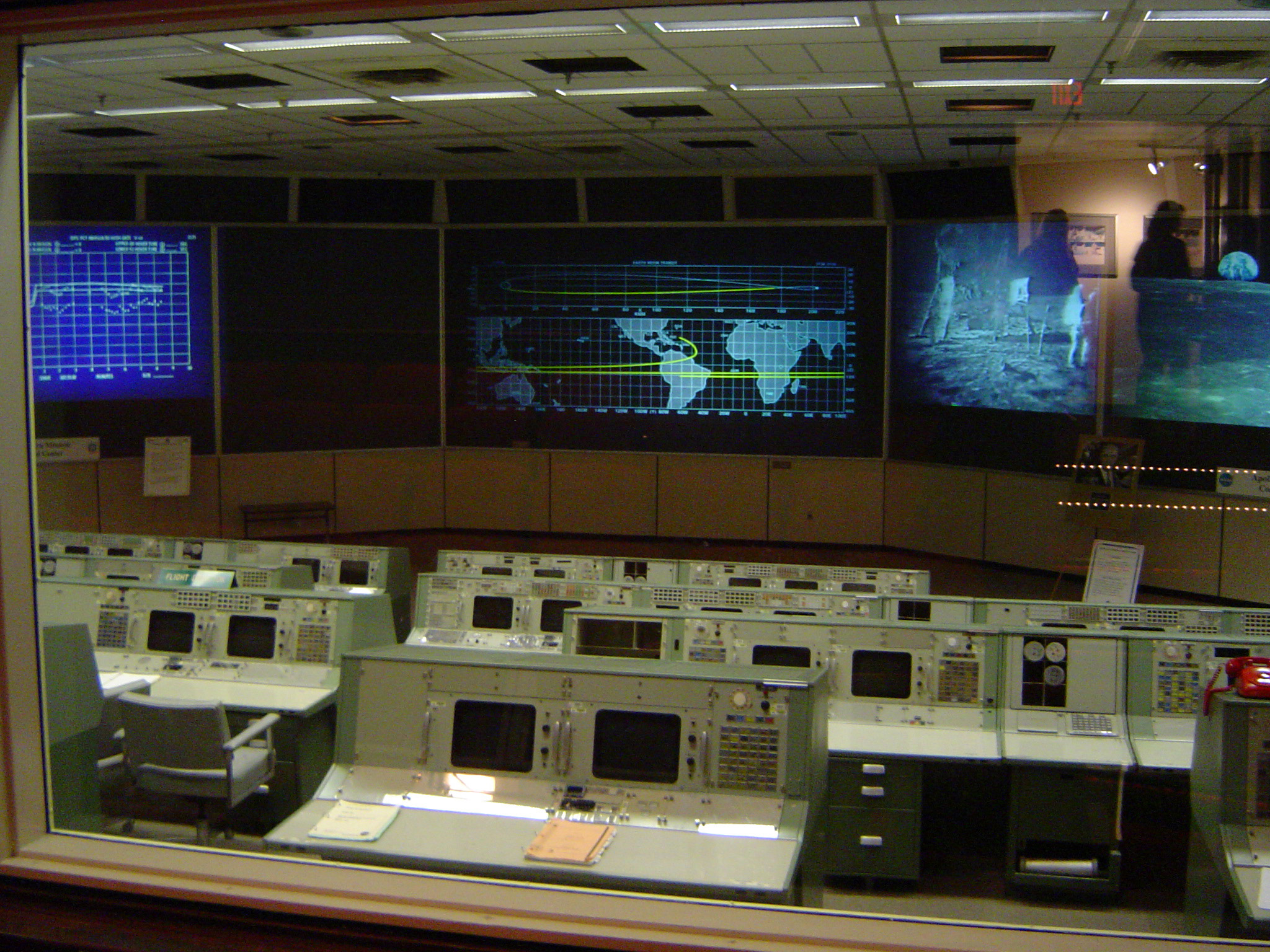 an image of High Technology Room Facilities at NASA Mission Control Center.