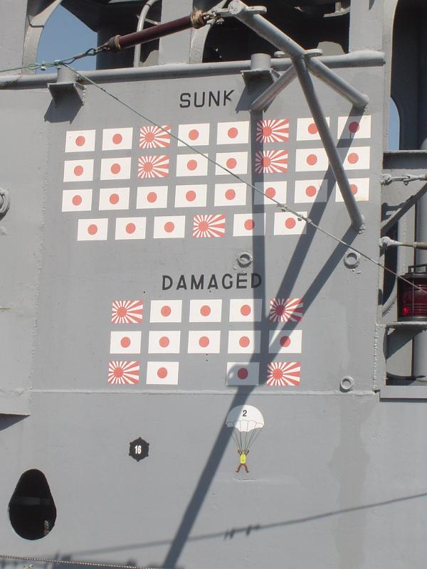 Tally of sunk and damaged U boats Tally of sunk and damaged Japanese U boats painted on the side of an American navy vessel