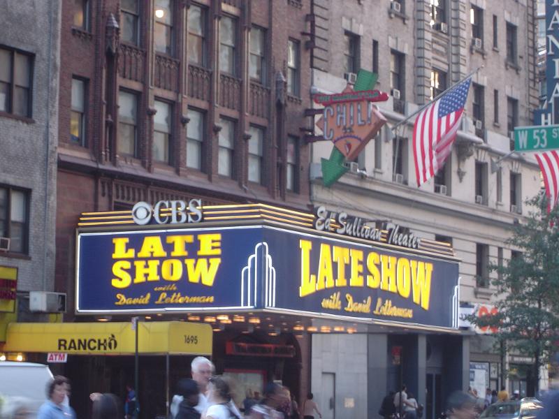 Late Show with David Letterman at Old Vintage Ed Sullivan Theater, where the Late Show is taped