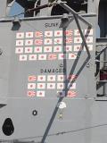 Tally of sunk and damaged Japanese U boats painted on the side of an American navy vessel