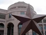 Close up Big Brown Star Structure at Bob Bullock Texas State History Museum.