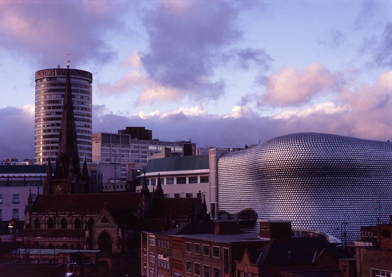 High Rise Rotunda and Commercial Bullring Buildings at Birmingham. Captured on Afternoon.