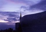 Famous Landmark in Birmingham, England - Bullring Shopping Centre, Emphasizing Selfridges Building. Captured at Night Time.