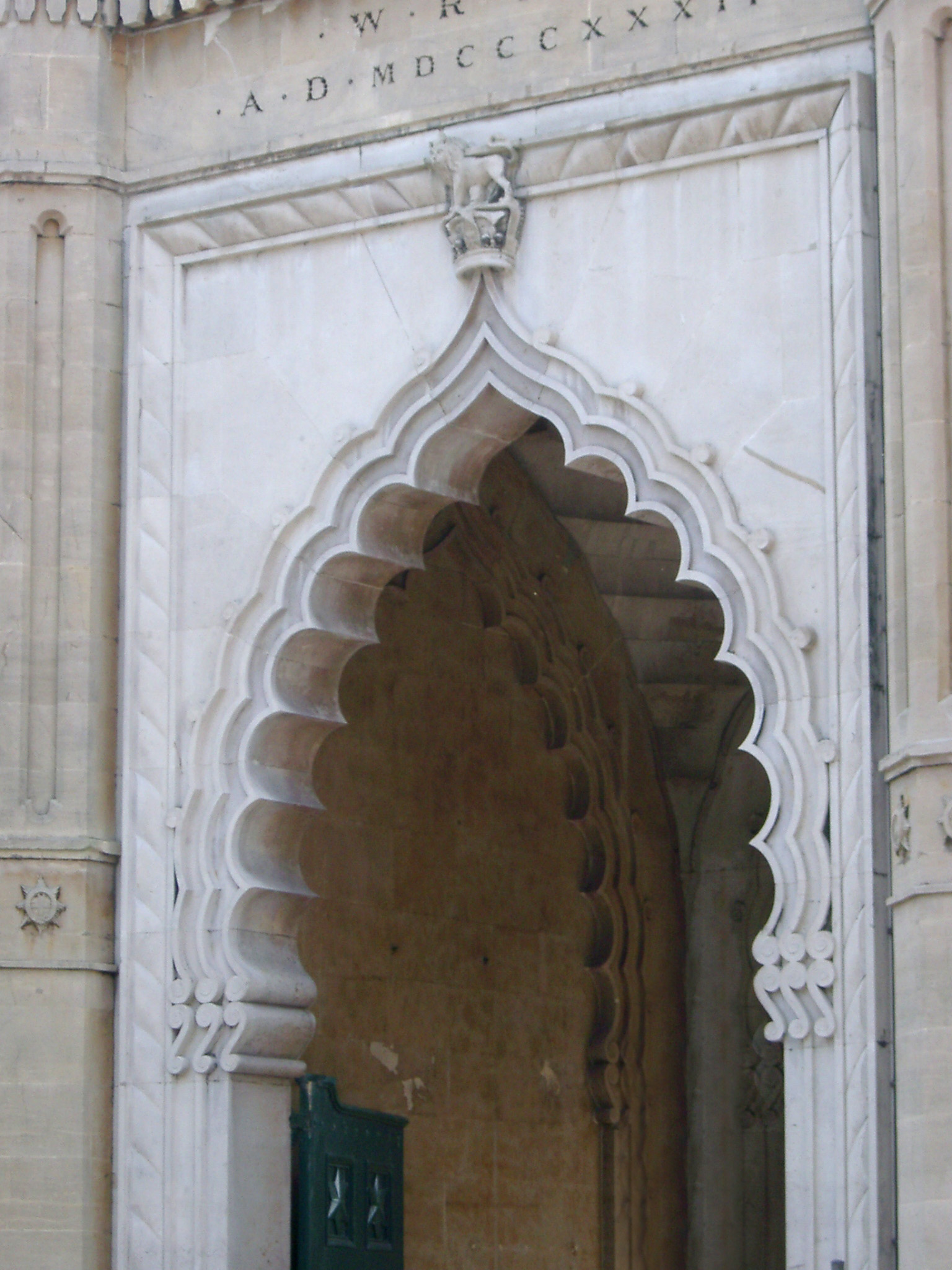 an image of Close Up Architectural Detail of Decorative Doorway, Royal Pavilion, Brighton, England