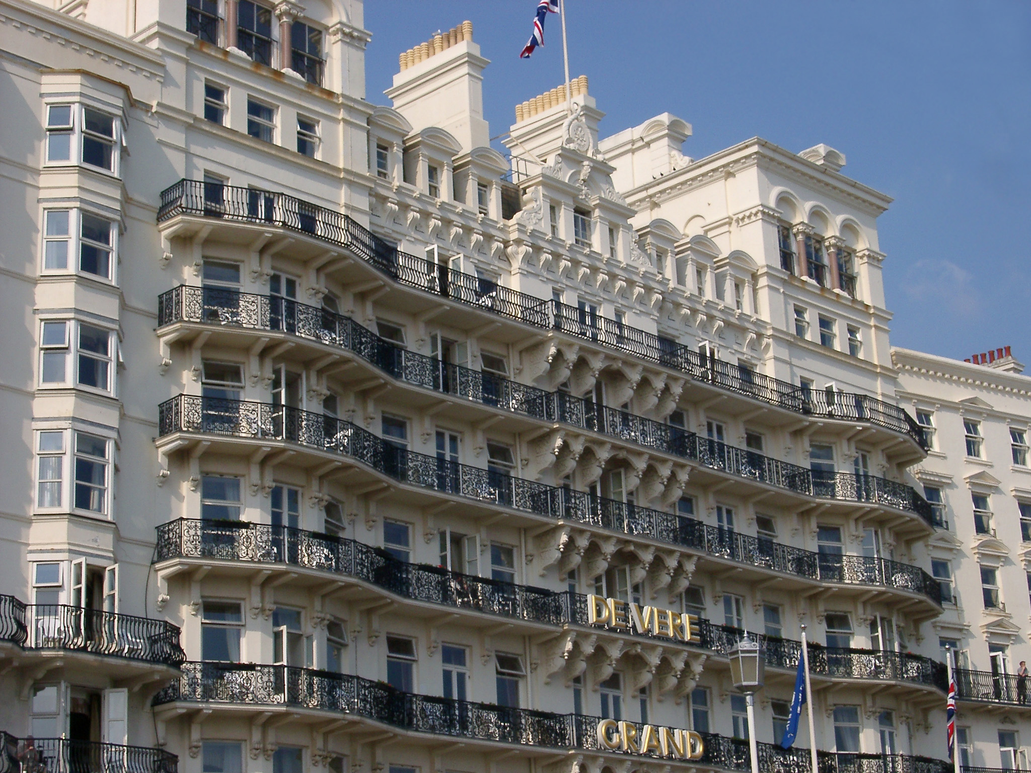 an image of Huge Historic Architectural Victorian Sea Front Grand Hotel at Brighton in the South Coast of England.
