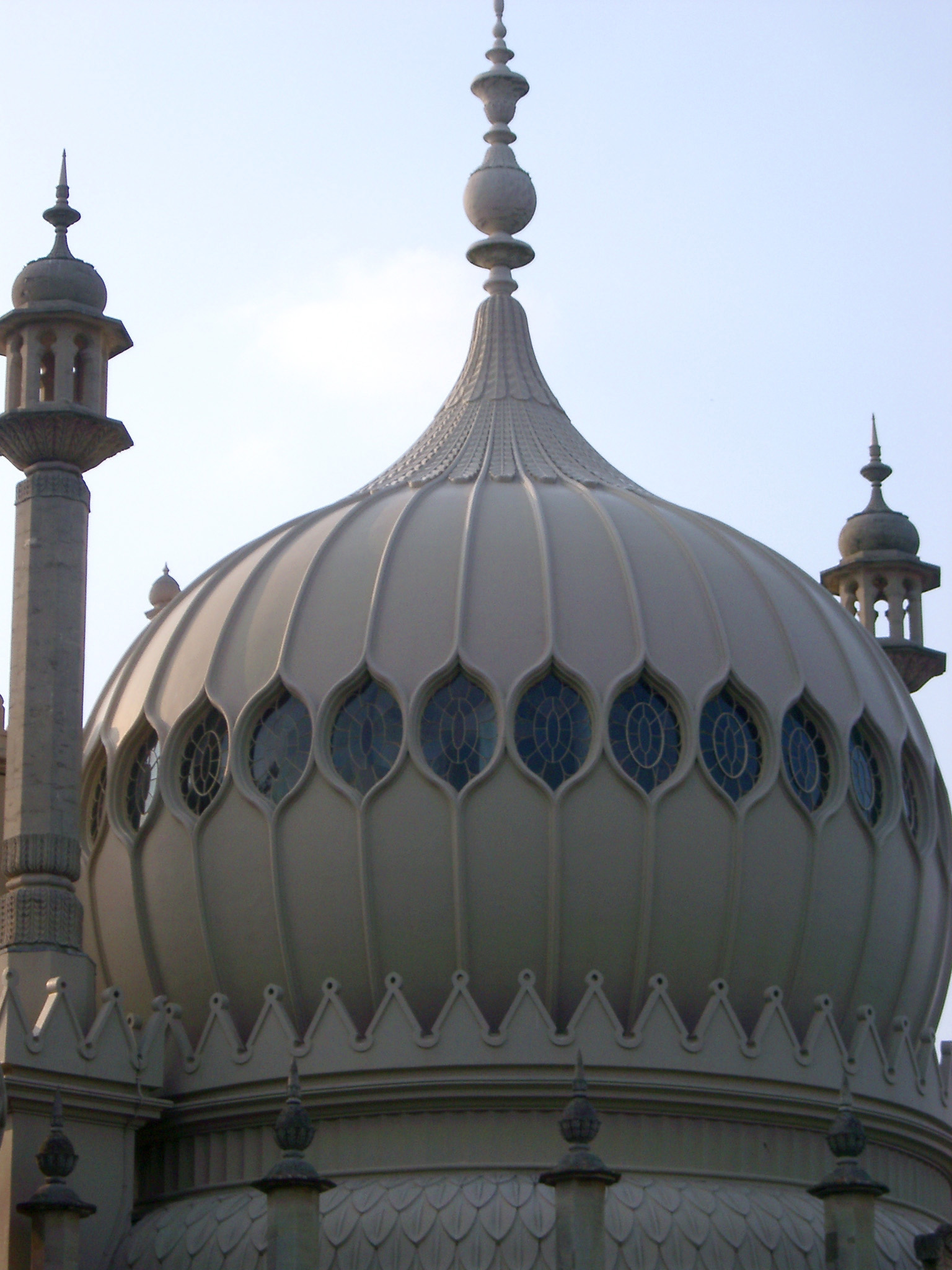 an image of Exterior of the ornate onion dome at Brighton Royal Pavilion with its oriental Indian architectural style