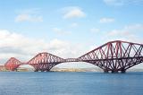 panoramic view of the forth rail bridge crossing the firth of forth, scotland