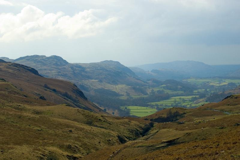 a view of the eskdale valley from hardknott pass