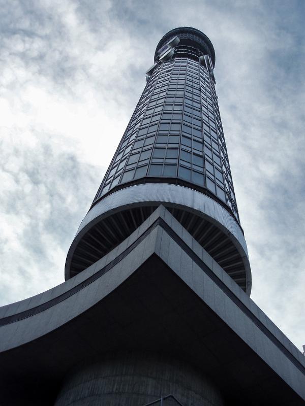 Famous Architecture: BT Tower in Fitzrovia, London. It has been previously known as the Post Office Tower, the London Telecom Tower and the British Telecom Tower.