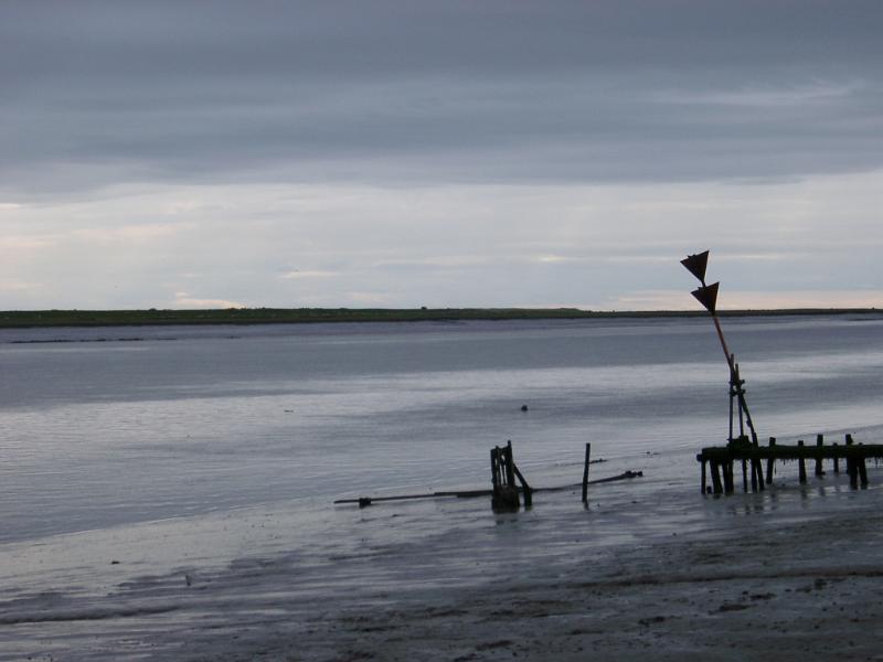 stormy sky over a navigation channel