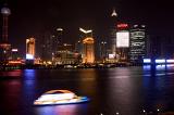Night View - Beautiful Lights From City Architectural Buildings at Shanghai China.