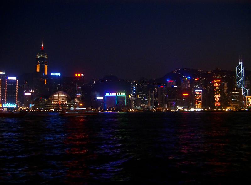 Beautiful Panorama View of City Night Lights From Various Buildings in Hong Kong