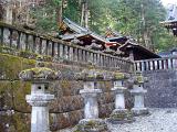 stone lanterns or ishidoro at the world heritage temples at nikko japan