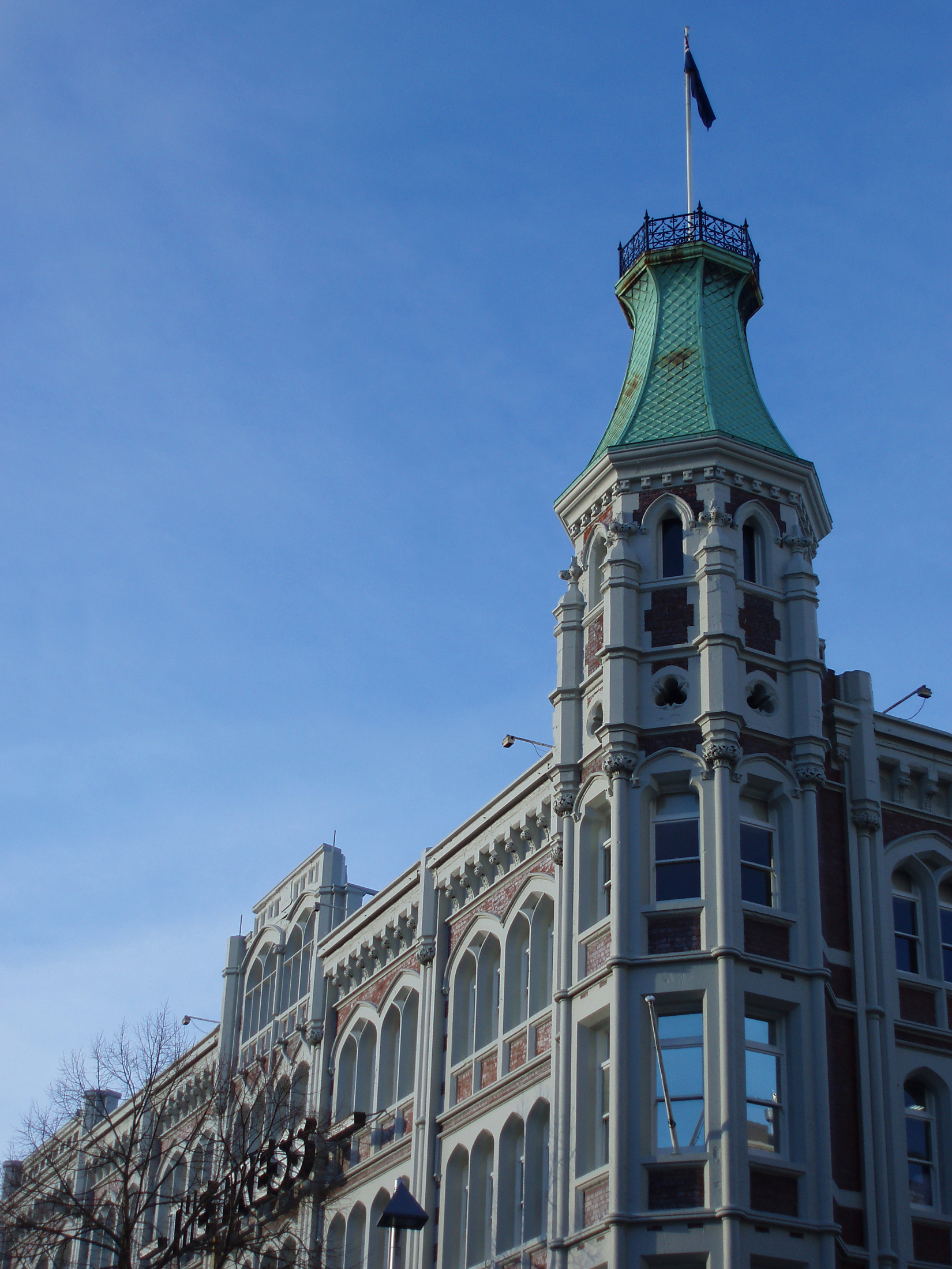 an image of front of the now demolished press building, christchurch,