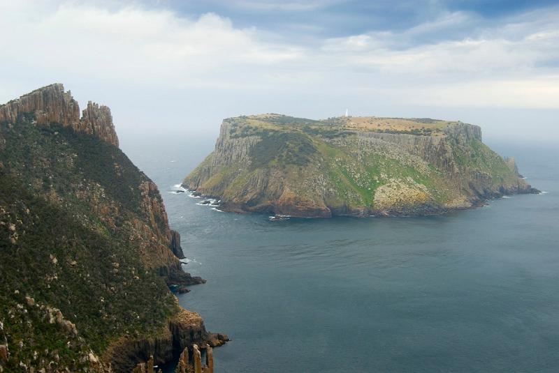 tasman island and jagged dolertite cliffs of cape pillar, tasman peninusla