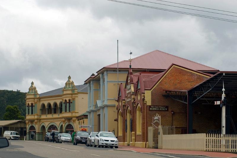 main street through the historic settlement of zeehan, tasmania
