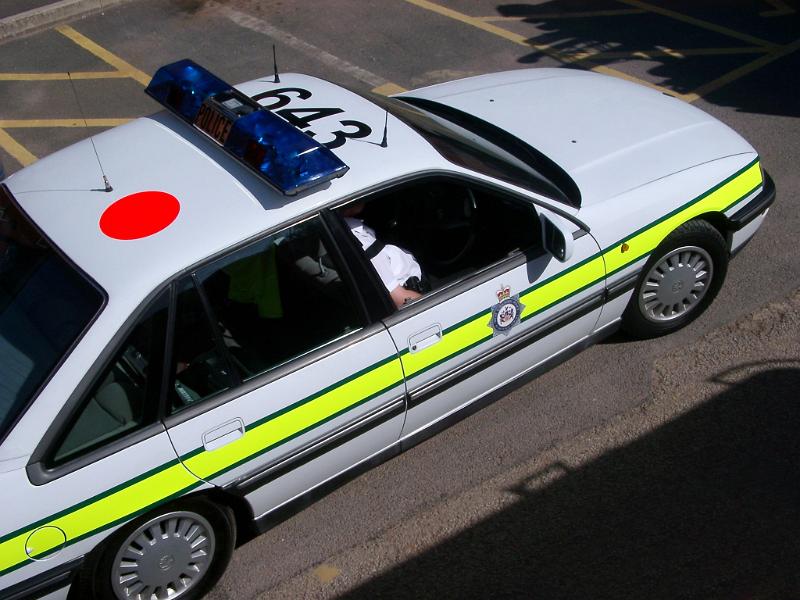 Overhead View of Police Car Showing Roof with Car Number