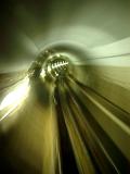 Blurred Shot of Traveling Fast Through Rail Tunnel