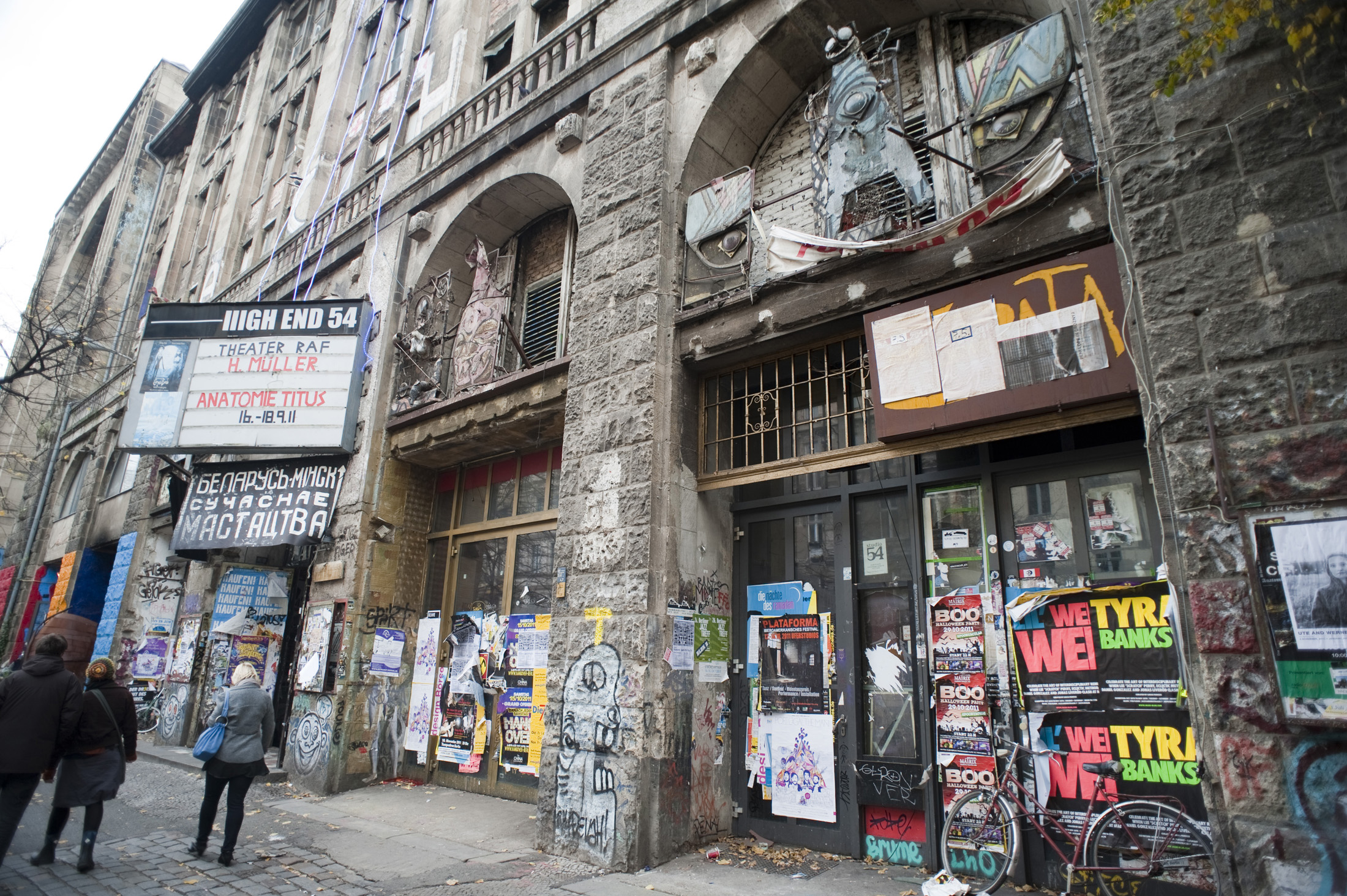 an image of outside of the Kunsthaus Tacheles, a former art squat, in berlin, germany