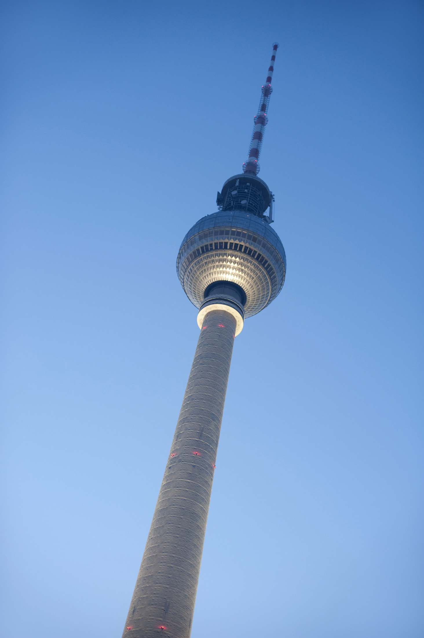 an image of looking up at the berlin tv tower or fernsehturm