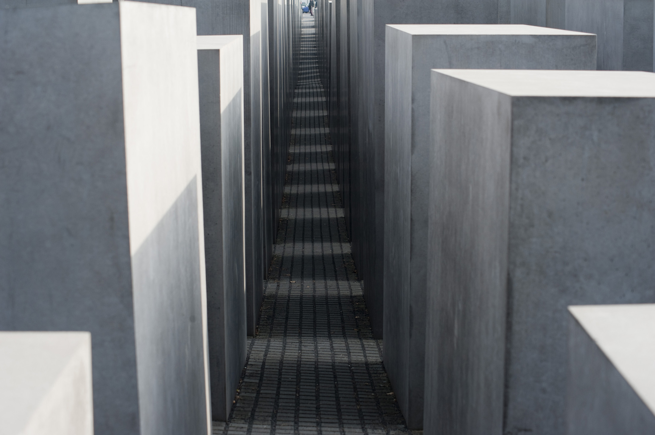 an image of Looking into the Memorial to the Murdered Jews of Europe, Berlin, Germany