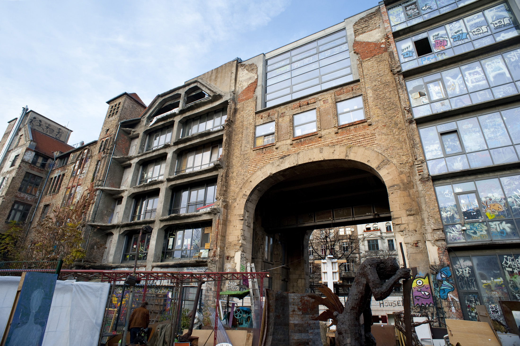 an image of Exterior of berlins Kunsthaus Tacheles art squat