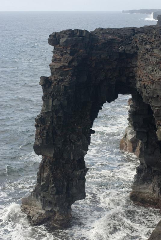 Historic Structure of Holei Sea Arch on South Coast Hawaii Volcanoes National Park.