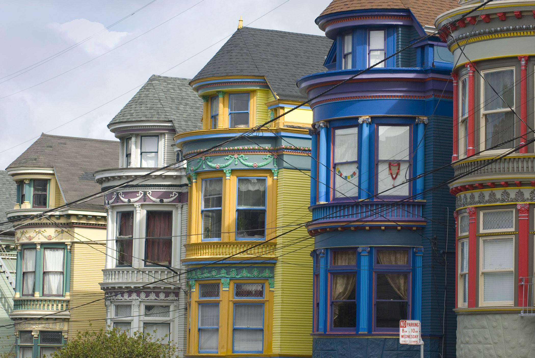 an image of Old Vintage Assorted Colored Architectural House Fronts.
