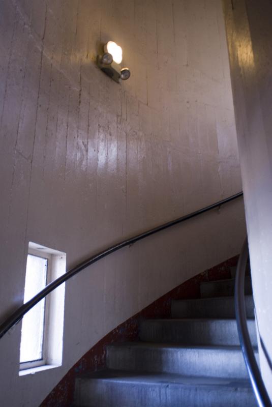 Indoor Vintage Stairs at Famous Coit Tower, also known as Lillian Coit Memorial Tower, in San Francisco
